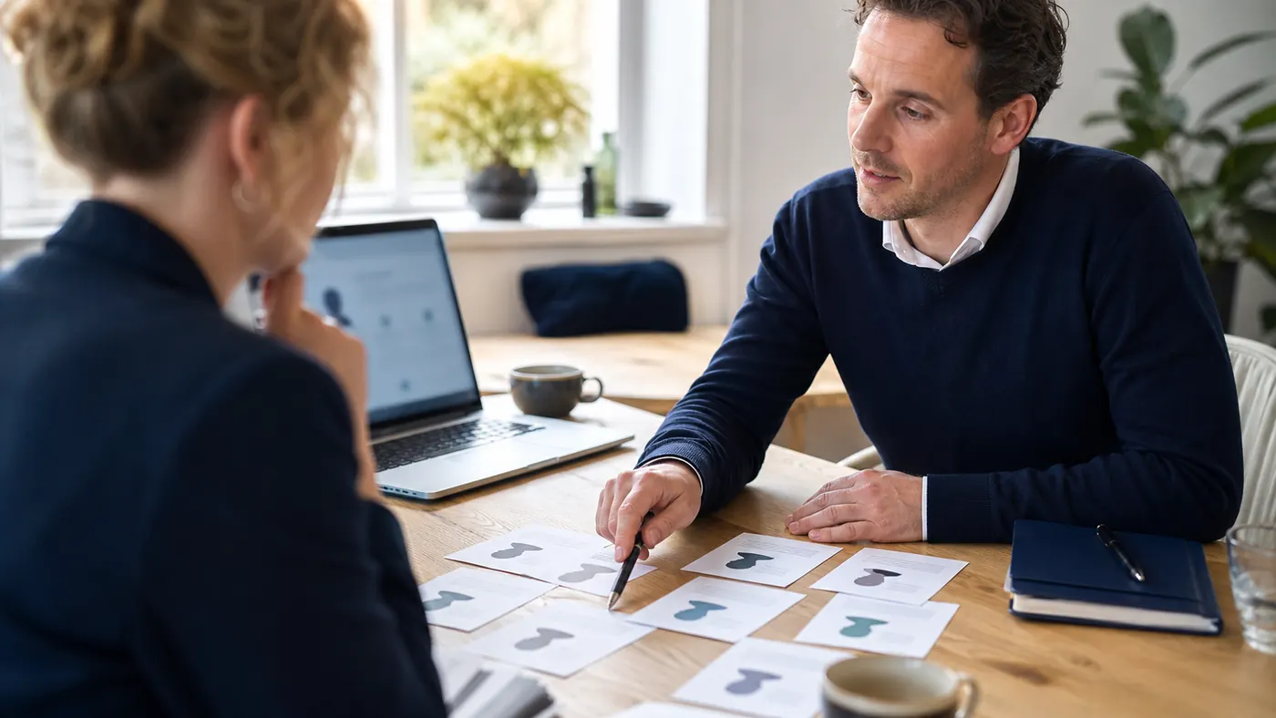 Recruiter bespreekt anonieme kandidaat-profielen